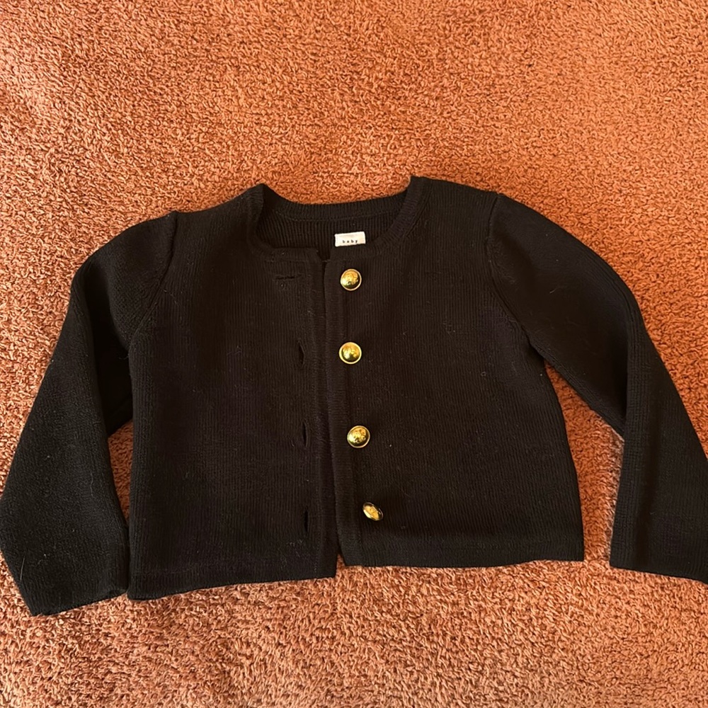 Black sweater with gold buttons - 2t Baby Gap